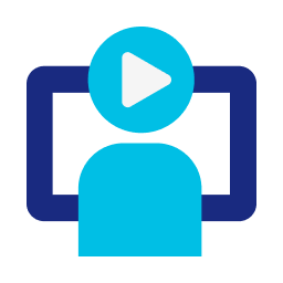 Icon representing online training sessions in the technical field.