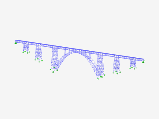 Pont Müngsten, pont ferroviaire historique en acier en Allemagne, illustré avec le logiciel RSTAB