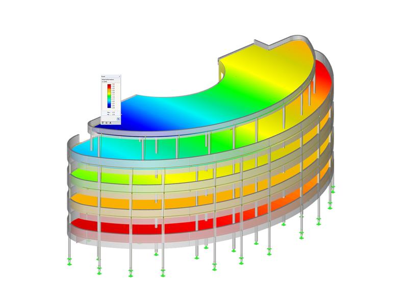 Struttura di cemento armato con il programma di analisi strutturale RFEM